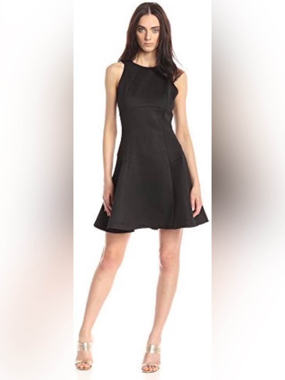 Ted Baker Cidia Skater Skirt Black Flare Sleeveless Dress Size 1 US Size 4
